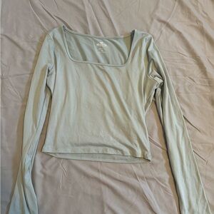 Hollister Green Fitted Cropped Long Sleeve